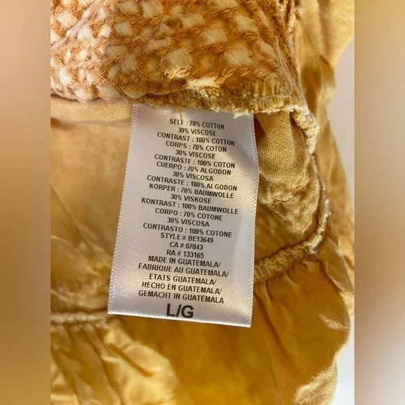 Anthropologie Eri + Ali Ruffle Hem Crochet yellow Size L Sleeveless Top NWT - Picture 8 of 8